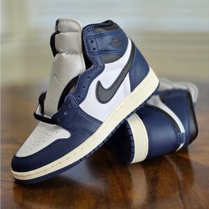 Nike Air Jordan 1 High OG Retro Midnight Navy GS Women's 6 Black New FD1437-401